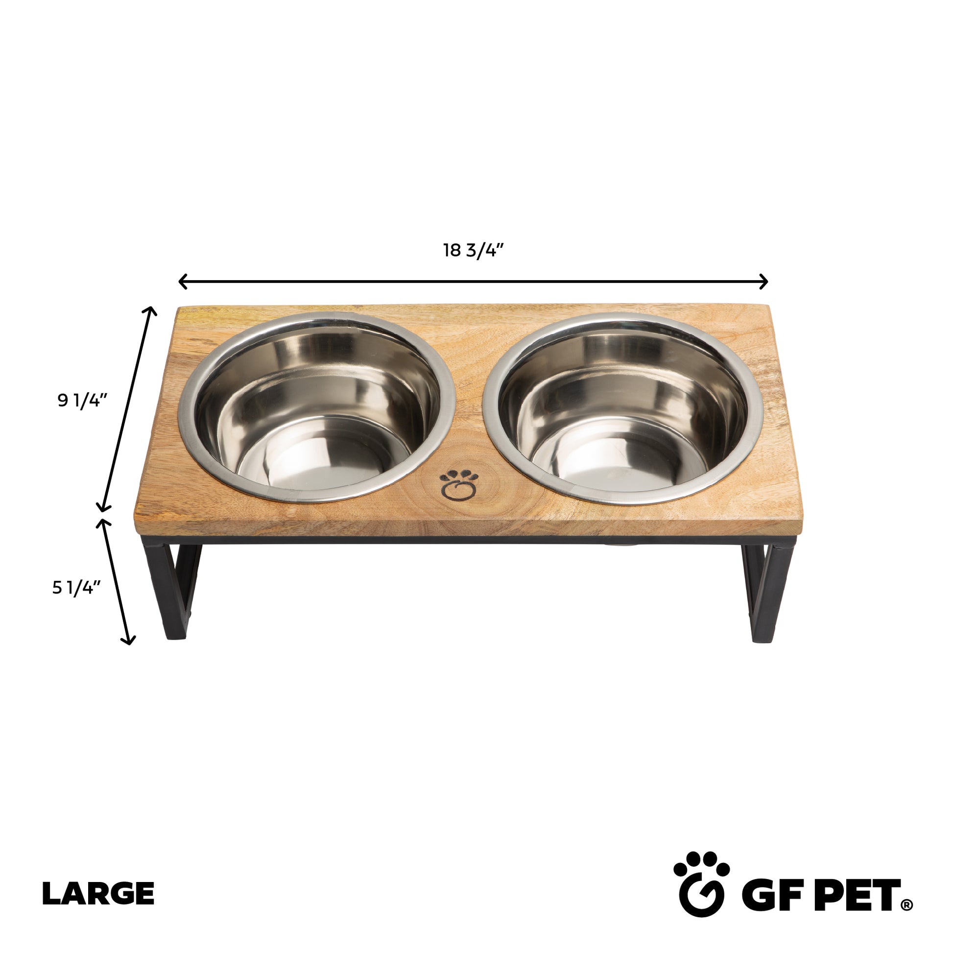 GF Pet Elevated Wood & Metal Feeder