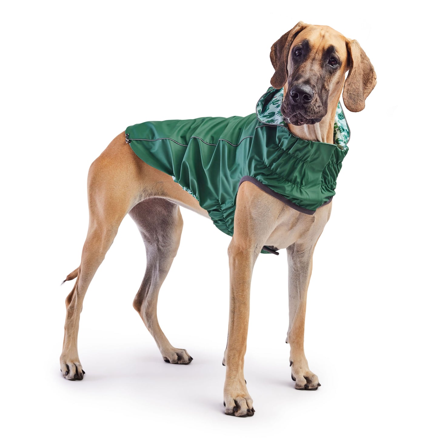 Reversible Elasto-Fit Raincoat - Green/Green